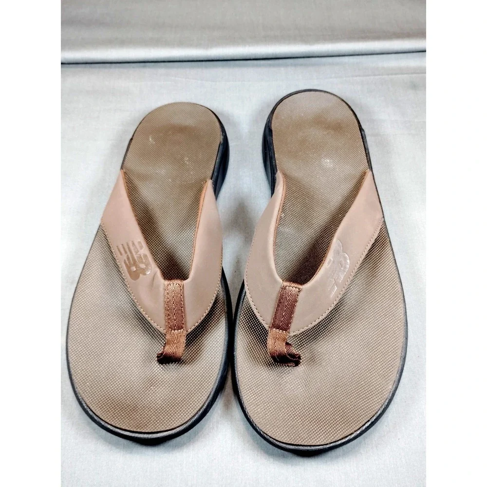 New Balance 340 V1 Men 12 Brown Black SMT340B1 Slide Sandals Comfort Flip Flops